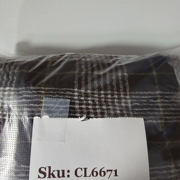 Habitat Womens Button Front Top Size Medium Plaid Long Sleeve Gauzy Lagenlook - Picture 13 of 13